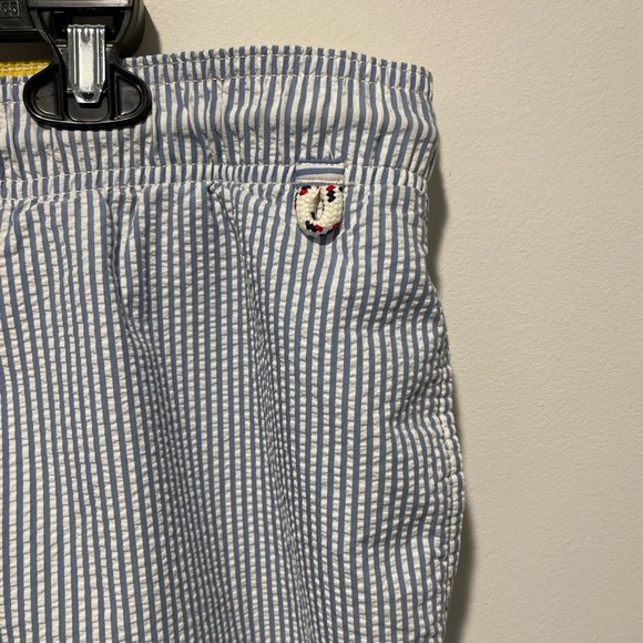 Lands' End Men's Swim Trunks Blue and White XL - Picture 5 of 6